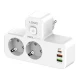 چند راهی 2 خانه برق الدینیو SE2337 + شارژر USB و Type-C