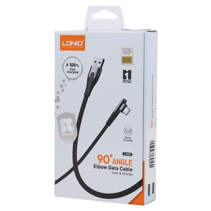 کابل آیفونی فست شارژ Ldnio LS581 2.4A 1m یکسر L