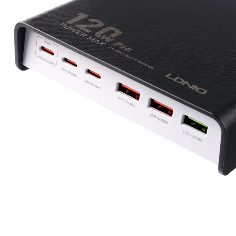 شارژر رومیزی فست شارژ Ldnio Q605 6Port 5A QC3.0 PD3.0 65W