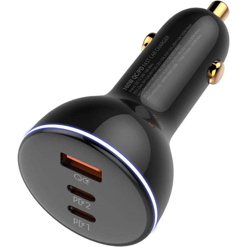 شارژر فندکی فست شارژ Ldnio C102 5A QC3.0 PD 100W + کابل تایپ سی