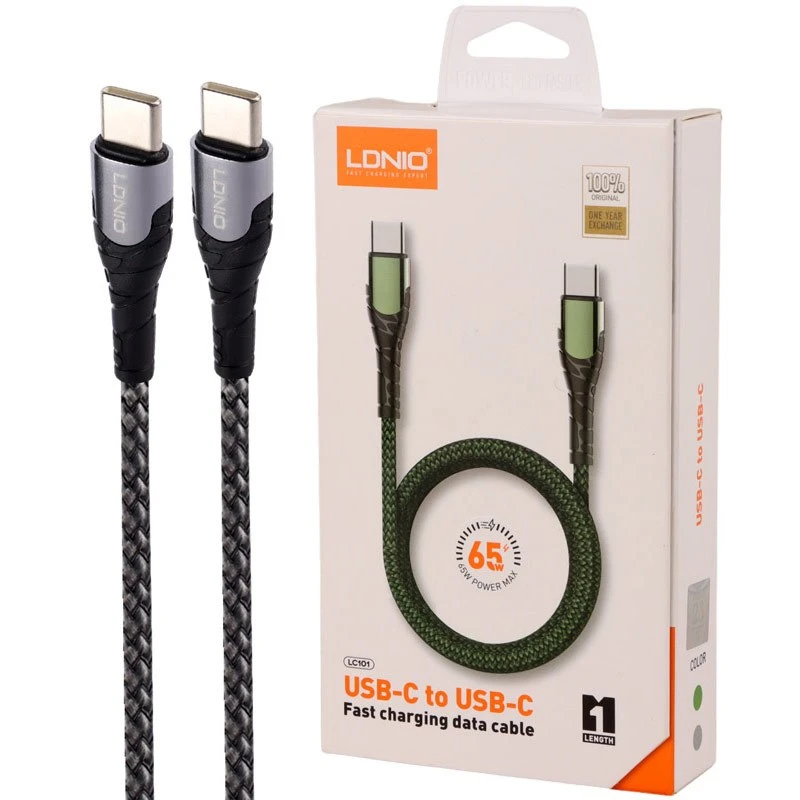 کابل تبدیل فست شارژ Ldnio LC101 Type-C To Type-C PD 65W 1m