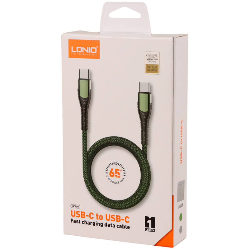 کابل تبدیل فست شارژ Ldnio LC101 Type-C To Type-C PD 65W 1m