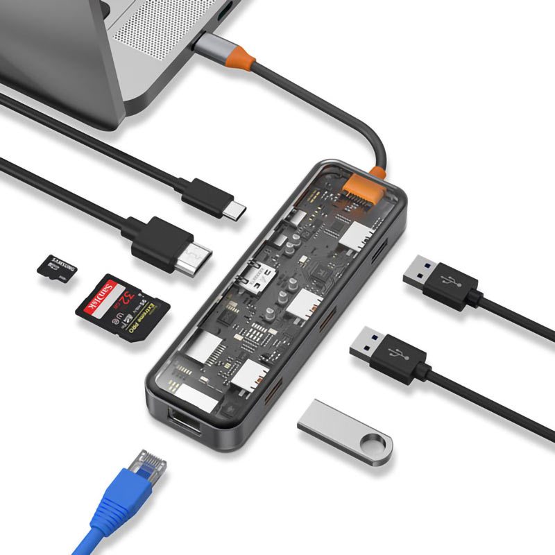 هاب 8 پورت Type-C بیوا HUB-03