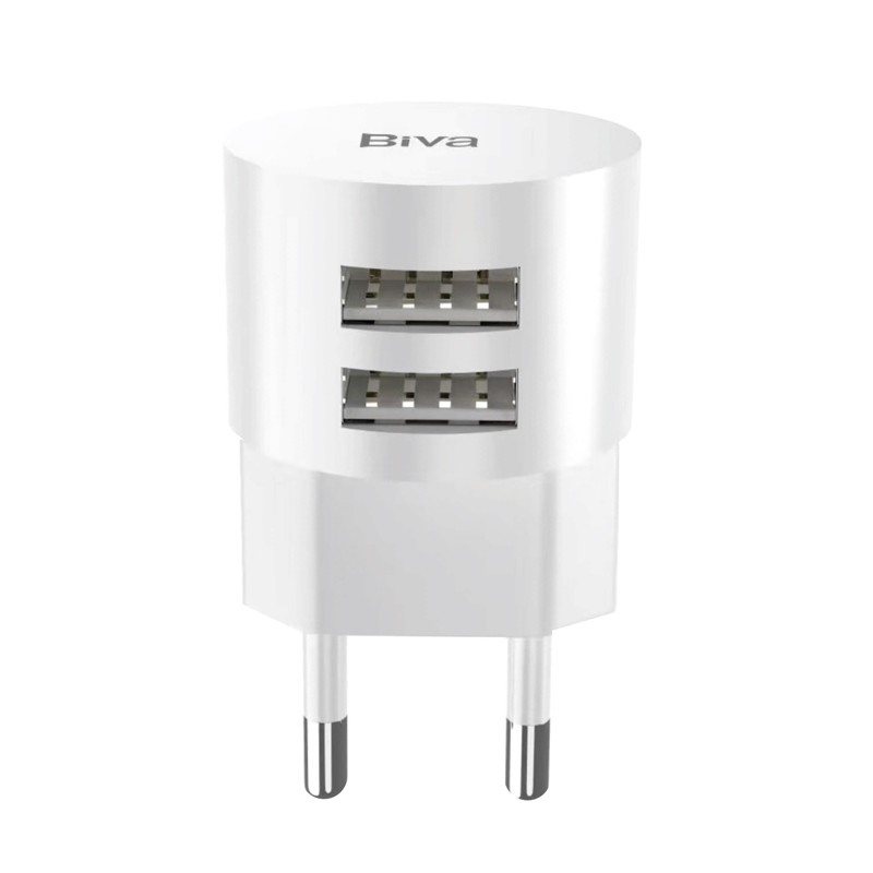 شارژر دیواری Biva HC-03 2Port 2A 10W + کابل میکرو یو اس بی