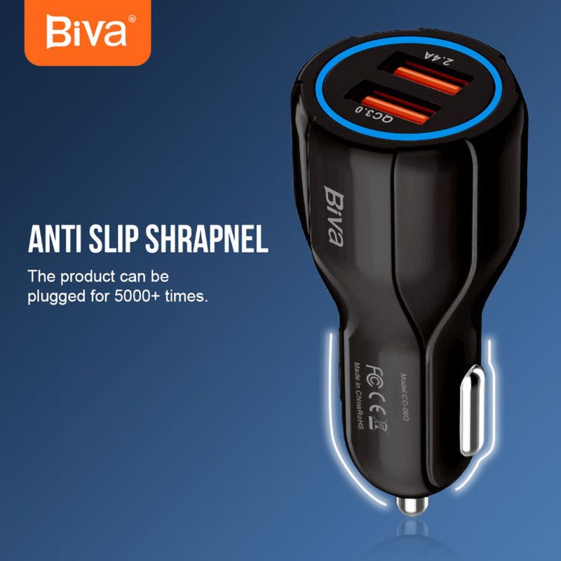 شارژر فندکی فست شارژ Biva CC-06Q 3.1A QC3.0 30W