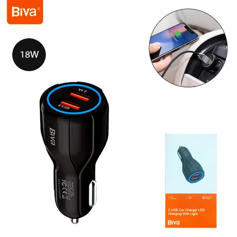 شارژر فندکی فست شارژ Biva CC-06Q 3.1A QC3.0 30W