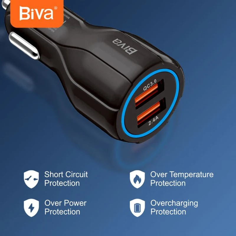 شارژر فندکی فست شارژ Biva CC-06Q 3.1A QC3.0 30W