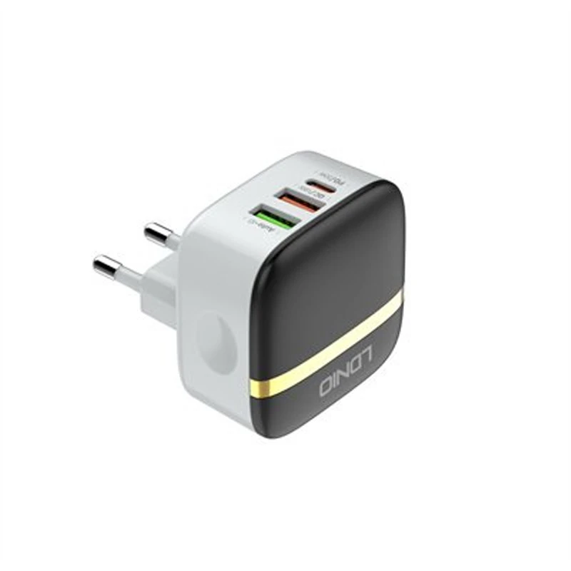 شارژر دیواری فست شارژ Ldnio A3513Q 3Port 3A QC3.0 PD 32W + کابل تایپ سی