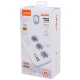 چند راهی 3 خانه برق ارت دار الدینیو SE3436 با کابل 2 متری + شارژر USB و Type-C