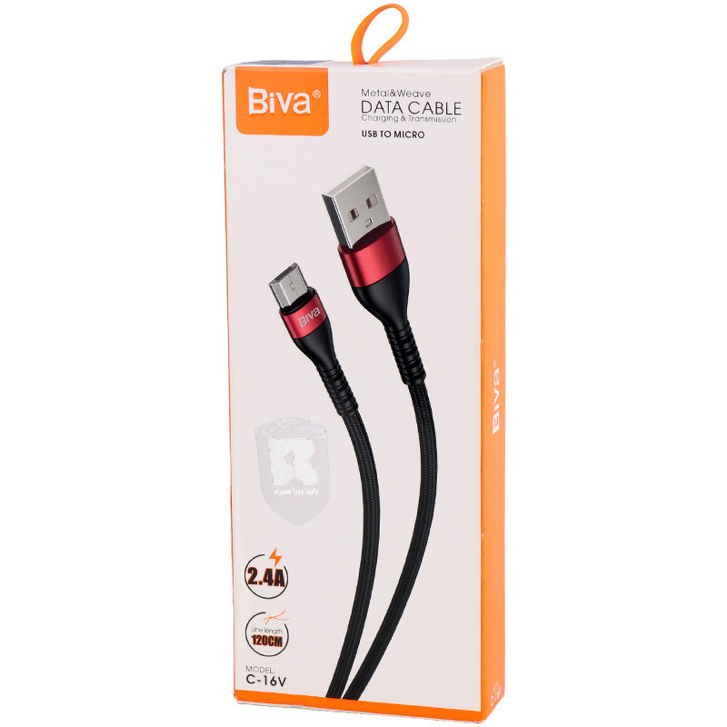 کابل میکرو یو اس بی Biva C-16V 2.4A 1.2m