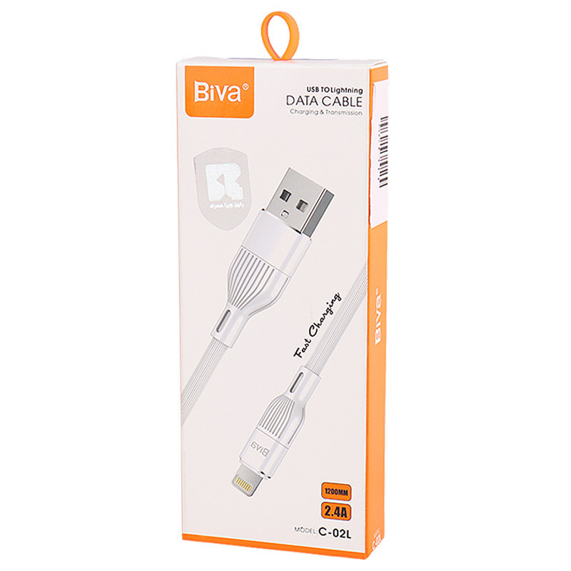کابل آیفونی فست شارژ Biva C-02L 2.4A 1.2m