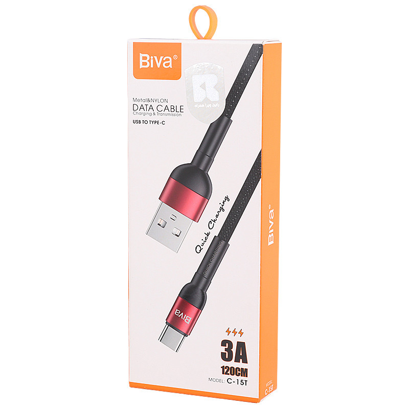 کابل تایپ سی فست شارژ Biva C-15T 3A 1.2m