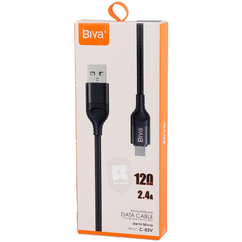 کابل میکرو یو اس بی Biva C-03V 2.4A 1.2m