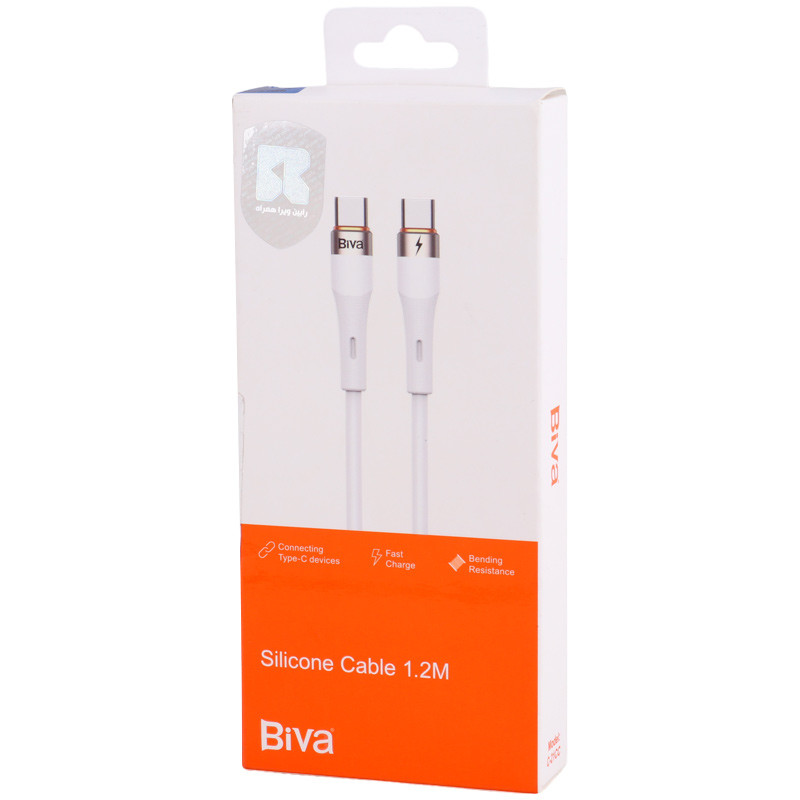 کابل تبدیل فست شارژ Biva C-21CC Type-C To Type-C 3A 1.2m