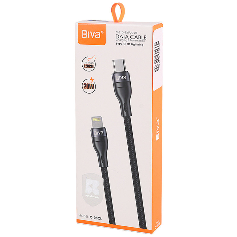 کابل تبدیل فست شارژ Biva C-08CL Type-C To Lightning PD 20W 1.2m