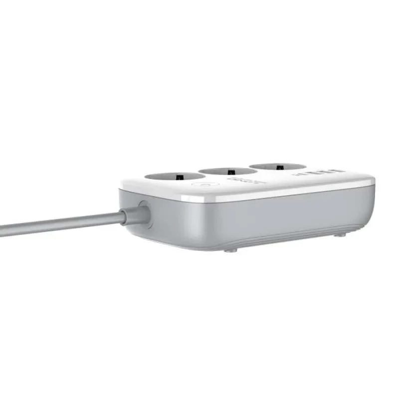 چند راهی 3 خانه برق ارت دار الدینیو SEW3452 با کابل 2 متری + شارژر USB و Type-C