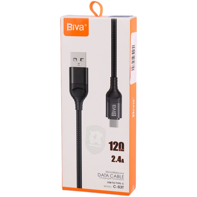 کابل تایپ سی Biva C-03T 2.4A 1.2m