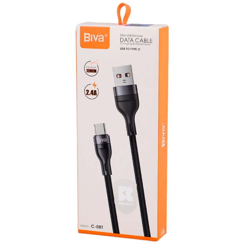 کابل تایپ سی Biva C-08T 2.4A 1.2m