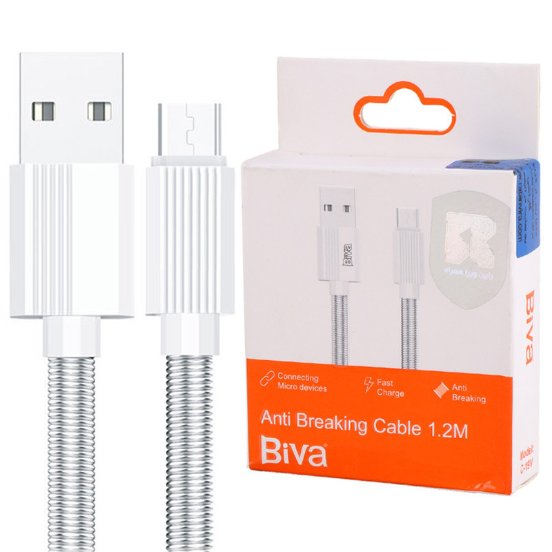 کابل میکرو یو اس بی فست شارژ Biva C-19V 3A 1.2m