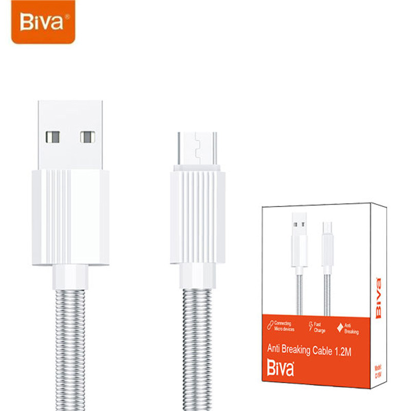 کابل میکرو یو اس بی فست شارژ Biva C-19V 3A 1.2m
