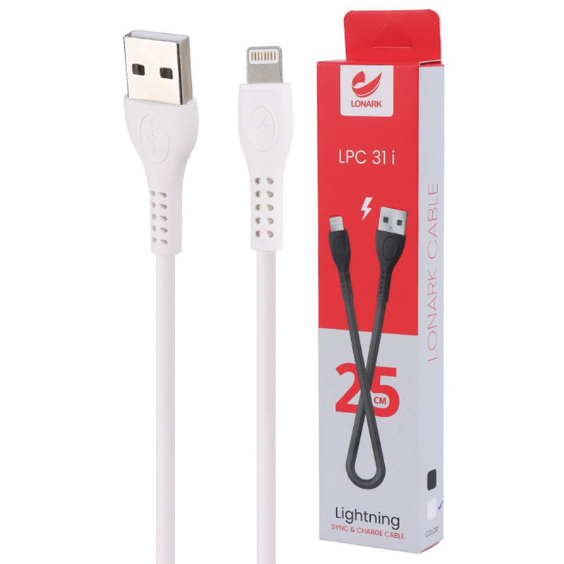 کابل کوتاه آیفونی Lonark LPC31i 2.1A 25cm