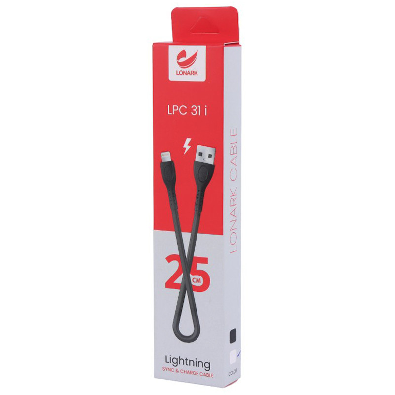 کابل کوتاه آیفونی Lonark LPC31i 2.1A 25cm