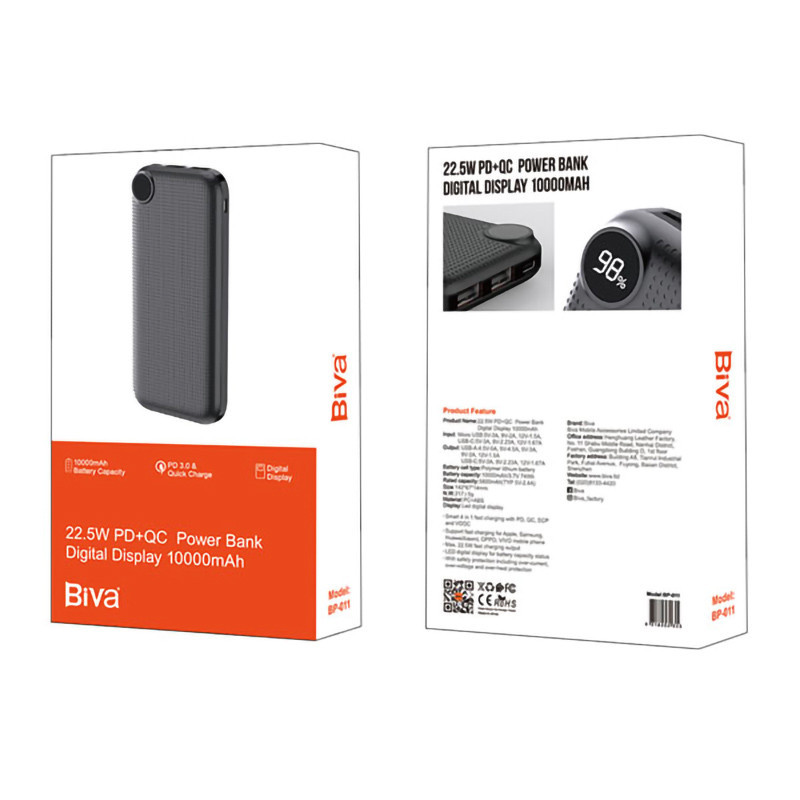 پاور بانک فست شارژ 10000 بیوا Biva BP-011 QC3.0 PD 22.5W