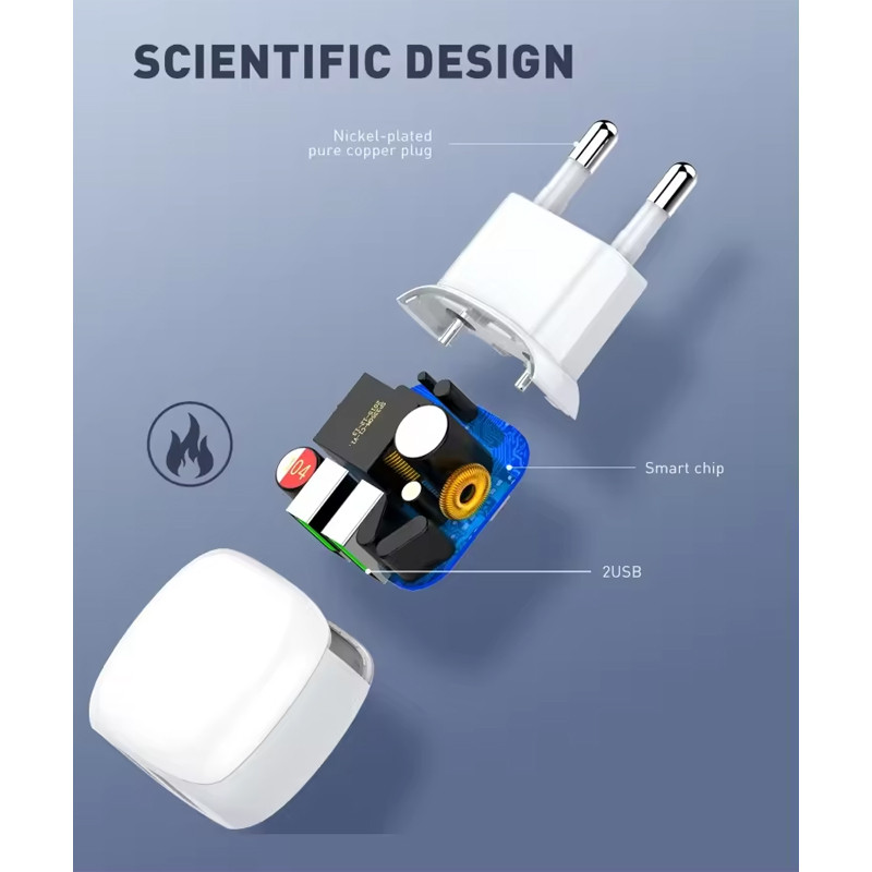 شارژر دیواری فست شارژ Ldnio A2218 2.4A 12W + کابل تایپ سی