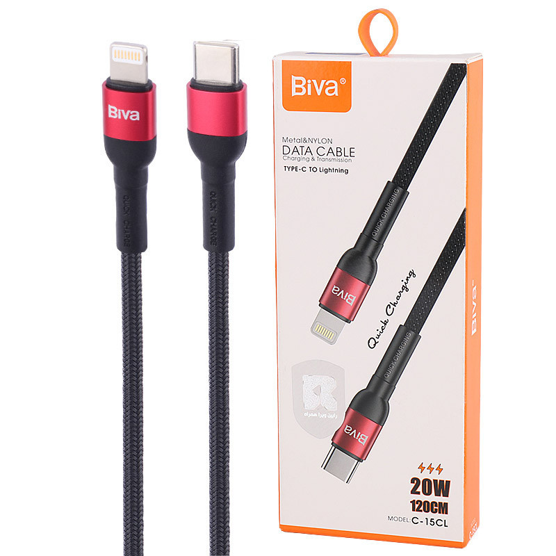 کابل تبدیل فست شارژ Biva C-15CL Type-C To Lightning 2.4A 20W 1.2m
