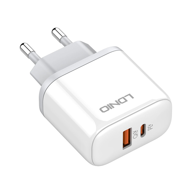 شارژر دیواری فست شارژ Ldnio A2526C 2Port 3A QC4.0 PD 45W + کابل تایپ سی