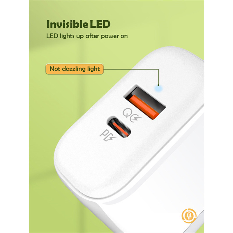 شارژر دیواری فست شارژ Ldnio A2526C 2Port 3A QC4.0 PD 45W + کابل تایپ سی