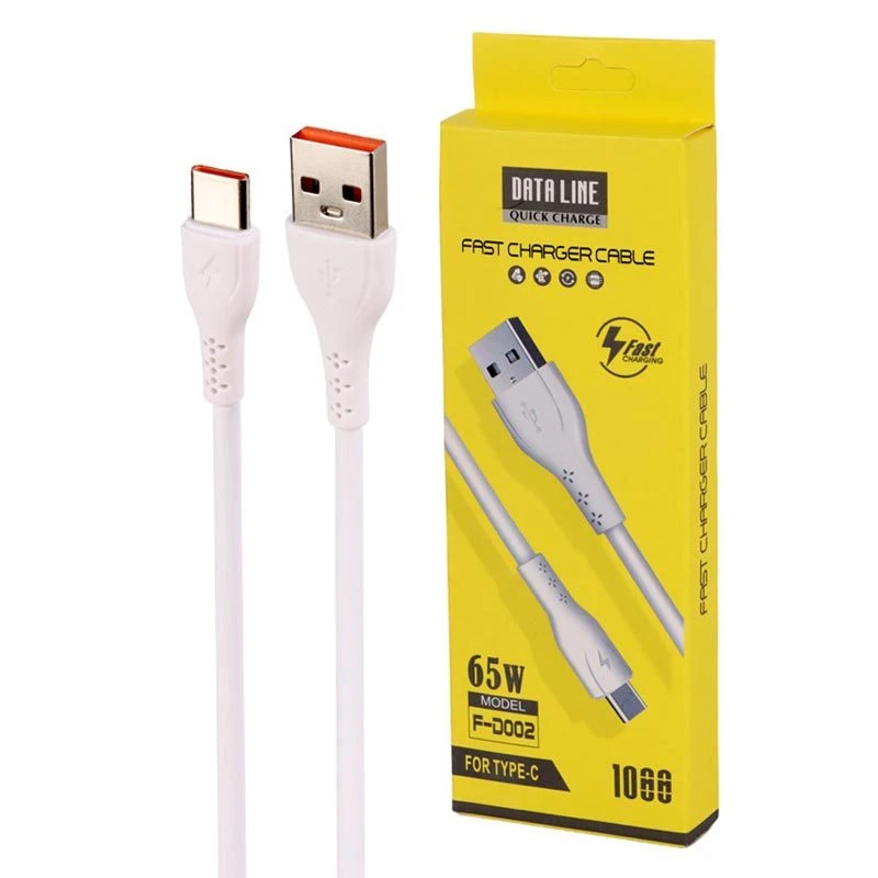 کابل تایپ سی فست شارژ Data Line F-D002 3A 65W 1m