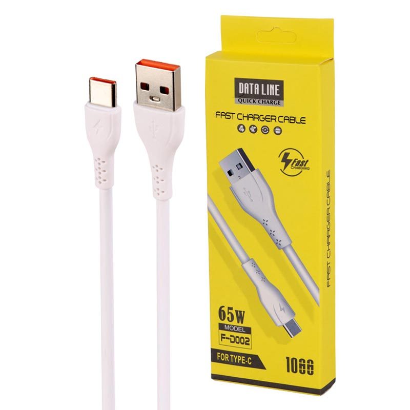 کابل تایپ سی فست شارژ Data Line F-D002 3A 65W 1m