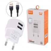 شارژر دیواری Biva HC-03 2Port 2A 10W + کابل تایپ سی