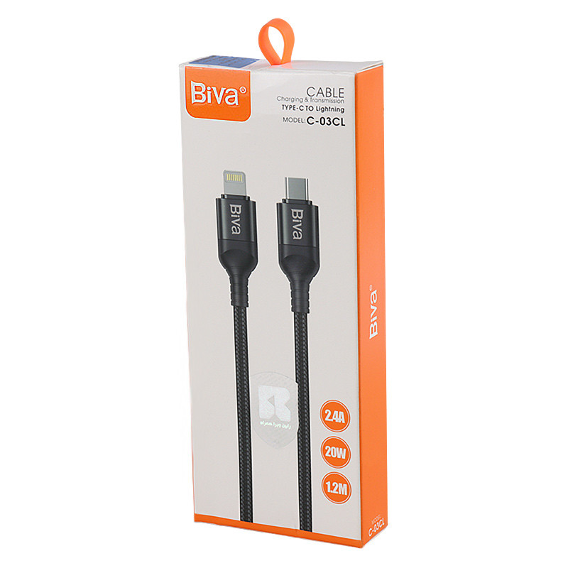 کابل تبدیل فست شارژ Biva C-03CL Type-C To Lightning 2.4A 20W 1.2m