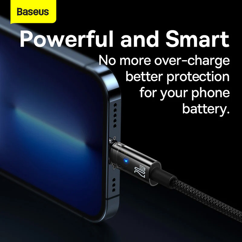 کابل تبدیل فست شارژ Baseus Explorer Series CATS000001 Type-C To Lightning 20W 2.4A 1m