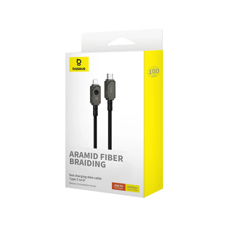 کابل تبدیل فست شارژ Baseus Unbreakable Series P10355803111-00 Type-C To Lightning PD 20W 1m