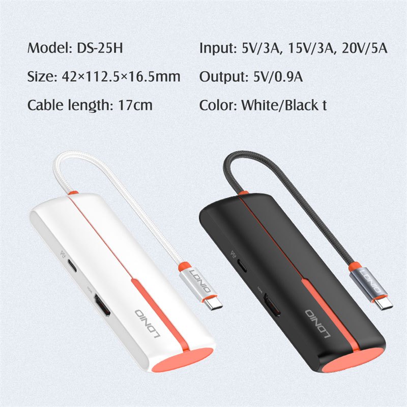 هاب 5 پورت Type-C الدینیو DS-25H