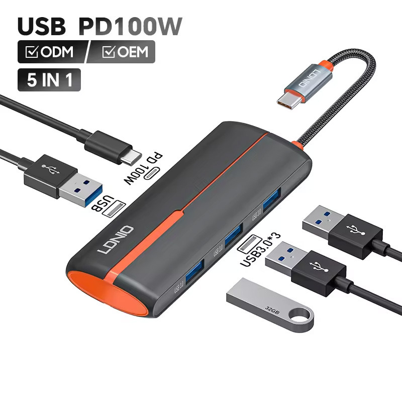 هاب Ldnio DS-25U Type-C To USB3.0/Type-C PD