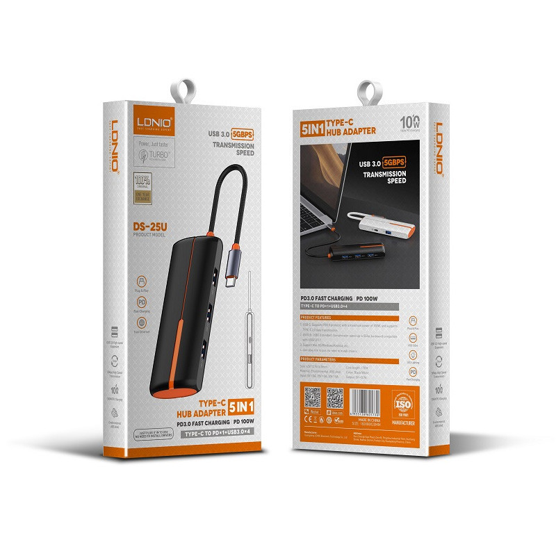 هاب 5 پورت Type-C الدینیو DS-25U