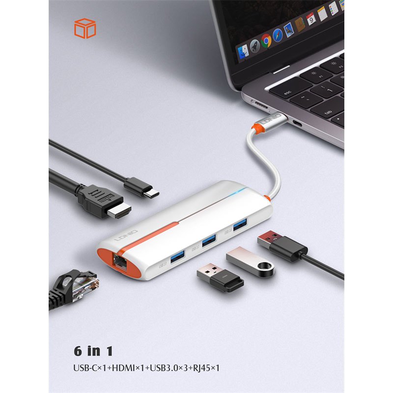 هاب 6 پورت Type-C الدینیو DS-26H