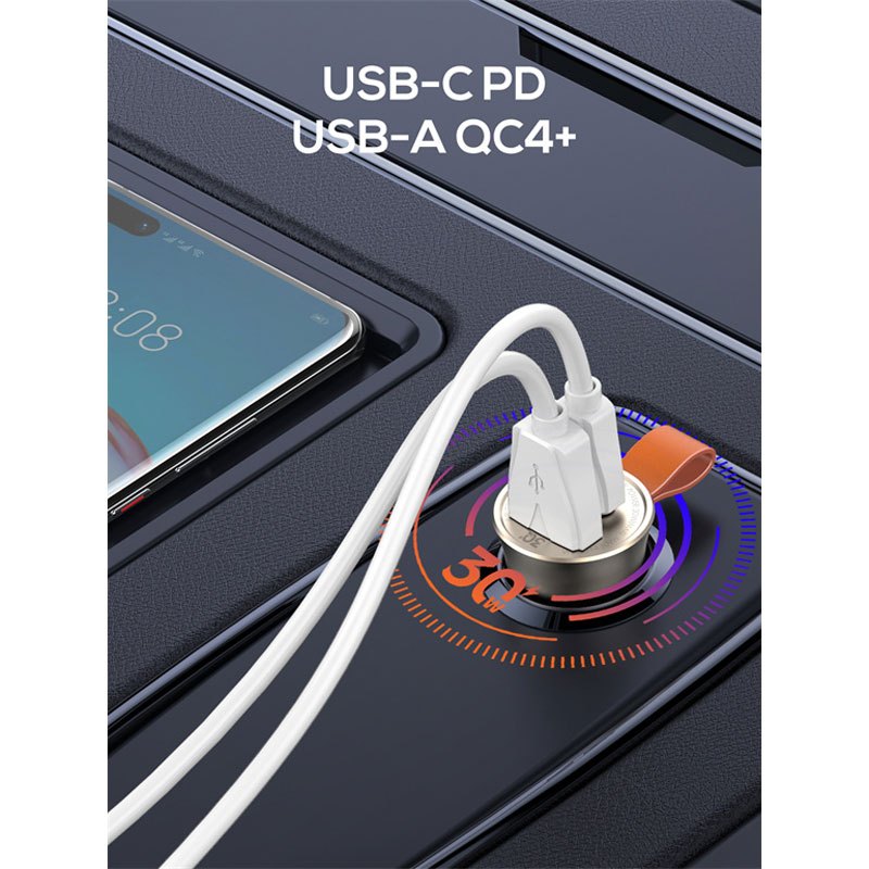 شارژر فندکی فست شارژ Ldnio C509Q QC4.0 PD 5A 30W + کابل تایپ سی