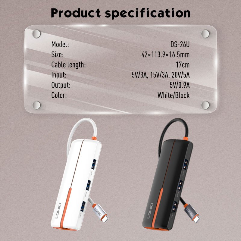 هاب 4 پورت Type-C الدینیو DS-26U