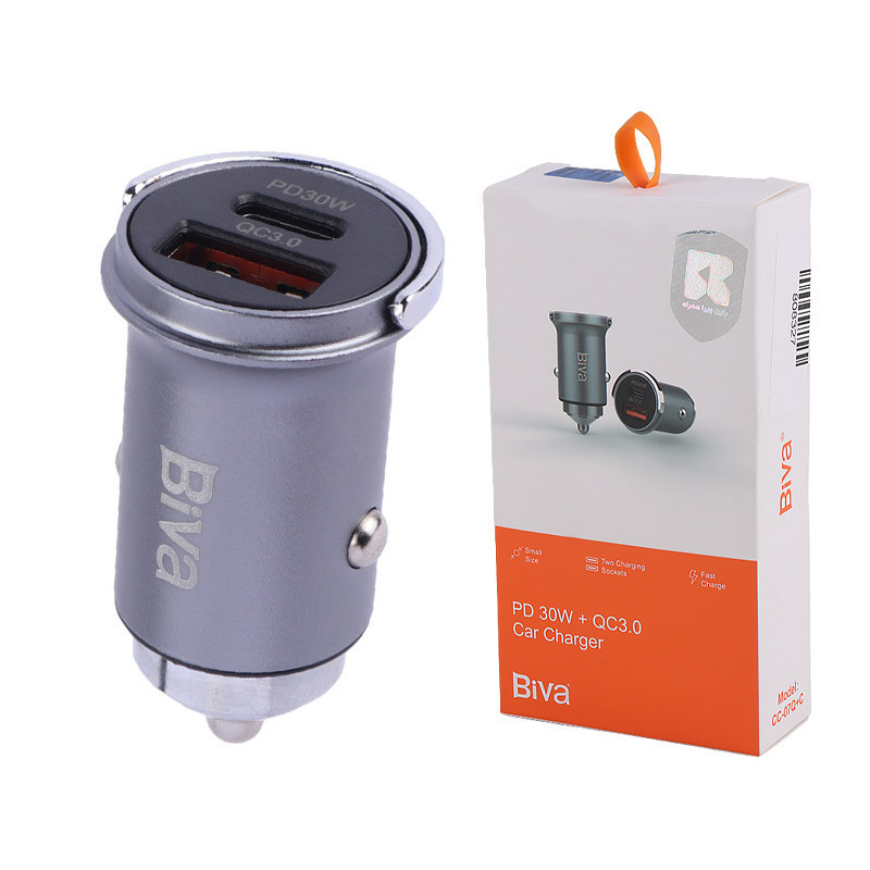شارژر فندکی فست شارژ Biva CC-07 Q+C 3A QC3.0 PD 30W