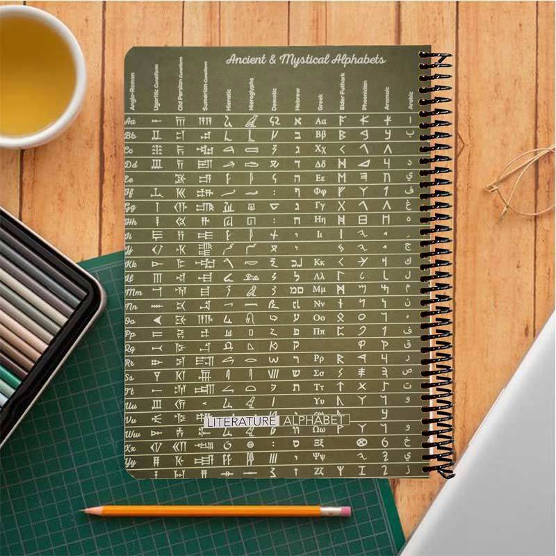 دفتر سیمی 100 برگ طرح Literature Alphabet دات نوت کد B05