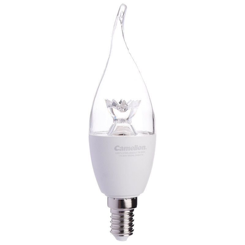 لامپ شمعی LED اشکی شفاف کملیون Camelion E14 7W