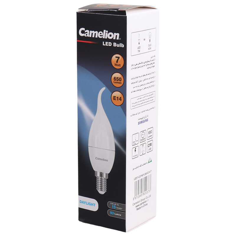 لامپ شمعی LED اشکی مات کملیون Camelion E14 7W