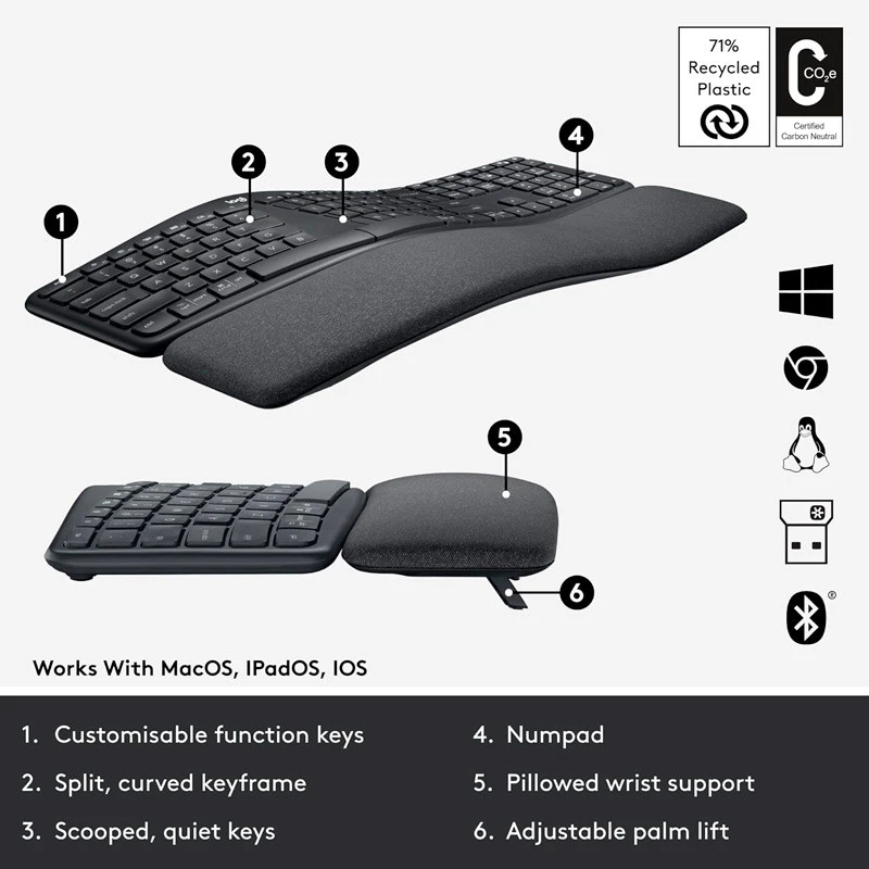 کیبورد بی سیم لاجیتک Ergo K860