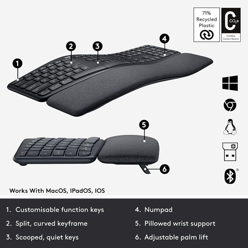 کیبورد بی سیم لاجیتک Ergo K860