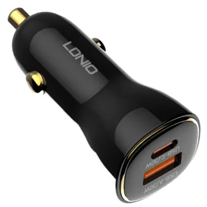 شارژر فندکی فست شارژ Ldnio C103 3A QC3.0 PD 30W + کابل تایپ سی